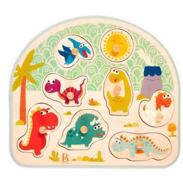 Puzzle din lemn Battat - Dinozauri, 8 piese