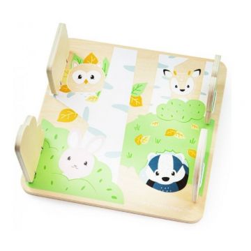 Puzzle din lemn Bigjigs - Forest Hide and Seek, 4 piese