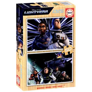 Puzzle din lemn Educa din 2 х 50 de piese - Lightyear