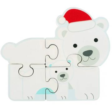 Puzzle din lemn Orange Tree Toys - Urși polari