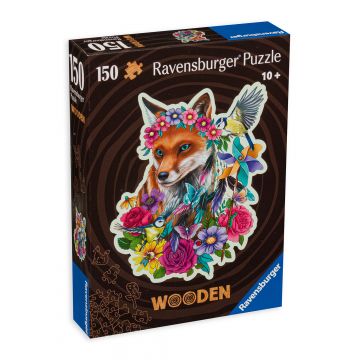 Puzzle din lemn Ravensburger din 150 de piese - Vulpea colorată