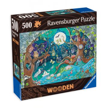 Puzzle din lemn Ravensburger din 500 de piese - Pădure de fantezie