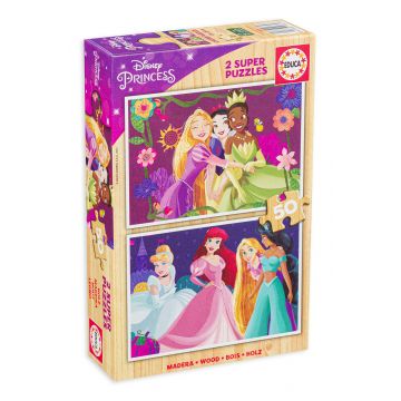 Puzzle Educa din 2 x 50 de piese - Prințese Disney