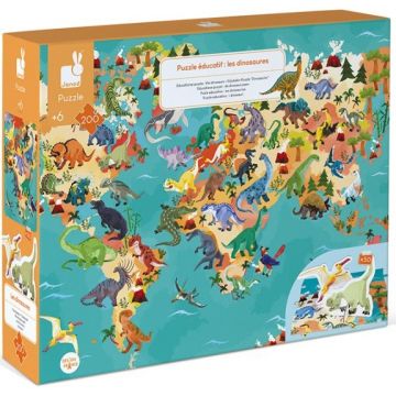 Puzzle educațional Janod din 200 de piese - Dinozauri