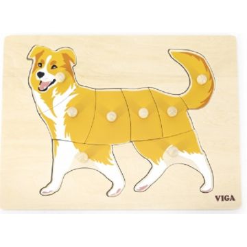 Puzzle educațional Montessori Viga - Câine