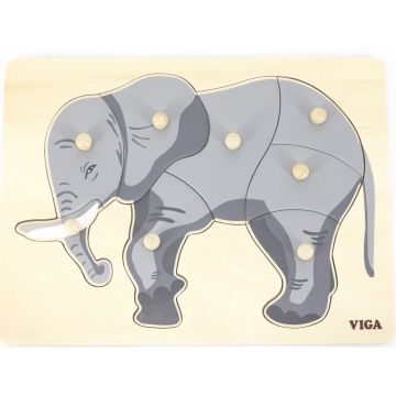 Puzzle educațional Montessori Viga - Elefant