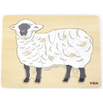 Puzzle educațional Montessori Viga - Oaie