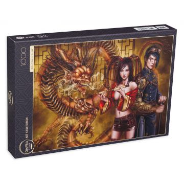 Puzzle Grafika din 1000 de piese - Urmărirea dragonului