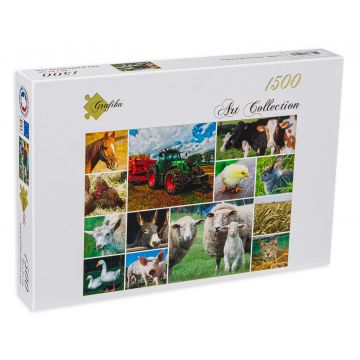 Puzzle Grafika din 1500 de piese - Animale agricole