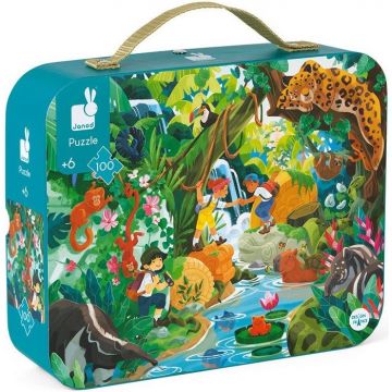 Puzzle Janod din 100 de piese - Aventuri în junglă