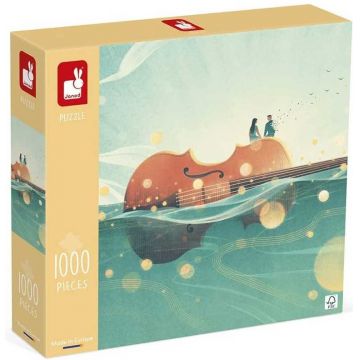 Puzzle Janod din 1000 de piese - Călătorie romantică cu vioară