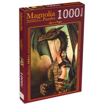 Puzzle Magnolia din 1000 de piese - Femeia cu dragonul