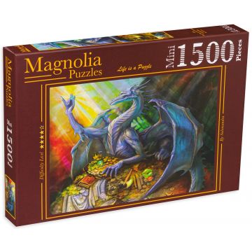 Puzzle Magnolia din 1500 de mini piese - Dragonul și comorile