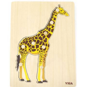 Puzzle Montessori din lemn Viga - Girafa