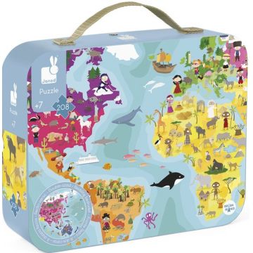 Puzzle pentru copii cu două fețe Janod din 208 de piese - Lumea mondenă