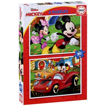 Puzzle pentru copii Educa din 2 x 20 de piese - Mickey Mouse
