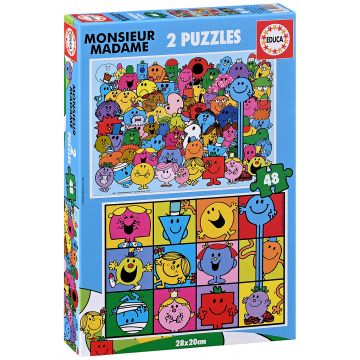 Puzzle pentru copii Educa din 2 x 48 de piese - Domnule și doamnă