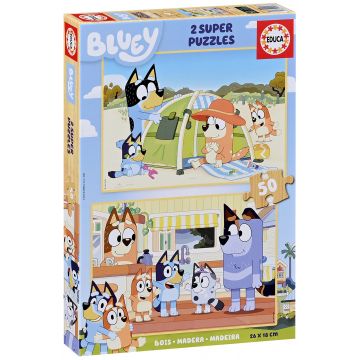 Puzzle pentru copii Educa din 2 x 50 de piese - Cățeluși drăguți