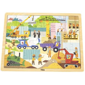 Puzzle pentru copii Viga - Echipament de construcții, 48 piese