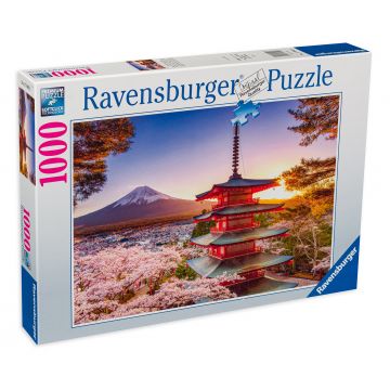 Puzzle Ravensburger din 1000 de piese - Culoarea cireșului înflorit din Japonia