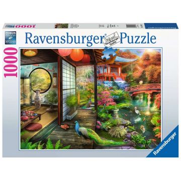Puzzle Ravensburger din 1000 de piese - Grădina japoneză de ceai din Kyoto