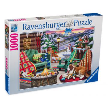 Puzzle Ravensburger din 1000 de piese - Vacanță la schi