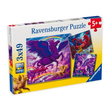 Puzzle Ravensburger din 3 x 49 de piese - Măreția mitologică