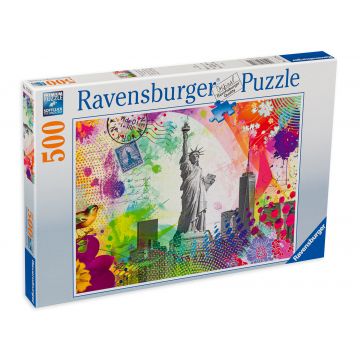 Puzzle Ravensburger din 500 de piese - Carte poștală din New York