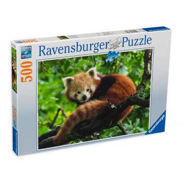 Puzzle Ravensburger din 500 de piese - Pandă roșie dulce