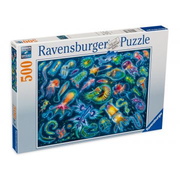 Puzzle Ravensburger din 500 de piese - Specii subacvatice colorate