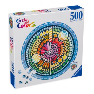Puzzle rotund Ravensburger din 500 de piese - Bomboane