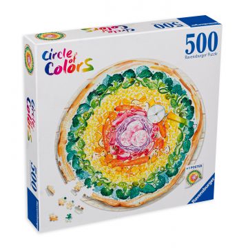Puzzle rotund Ravensburger din 500 de piese - Pizza