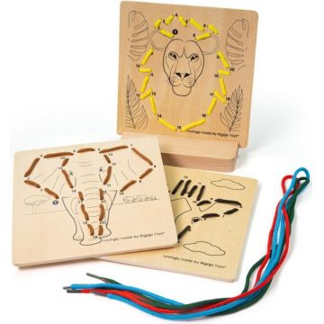 Set creativ de coasere după numere Bigjigs - Junglă