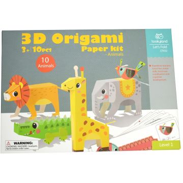 Set creativ Tooky Land - Animale 3D din hârtie