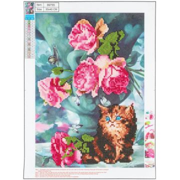 Set de broderie cu diamante Centrum Office - pisică