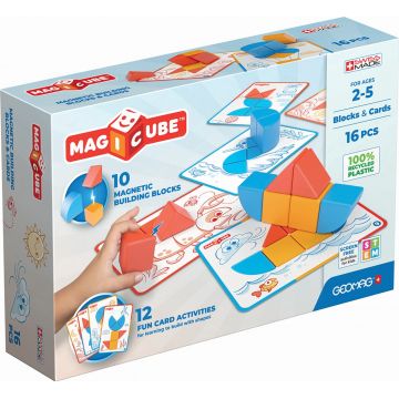 Set de cuburi magnetice și carduri Geomag - Magicube, 16 piese