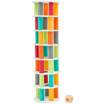 Set de joaca din lemn Pino Toys - Turn de sortare și echilibrare
