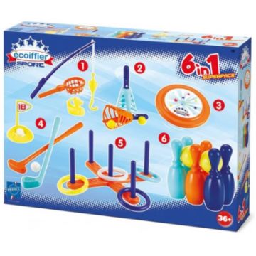 Set de joc 6 în 1 Ecoiffier Sport  - Jocuri sportive