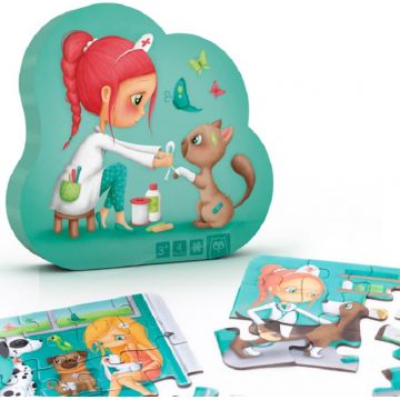 Set de puzzle-uri pentru copii Eurekakids - Cabinet veterinar