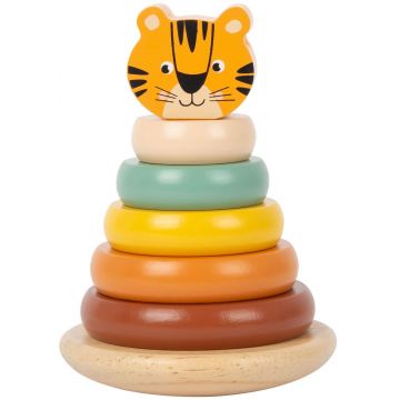 turn din lemn cu inele de sortare Small Foot - Tiger