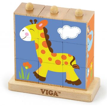 Viga Cuburi - Animale sălbatice, 9 bucăți