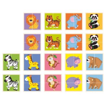 Viga Puzzle Set - Animale în două piese, 36 de piese