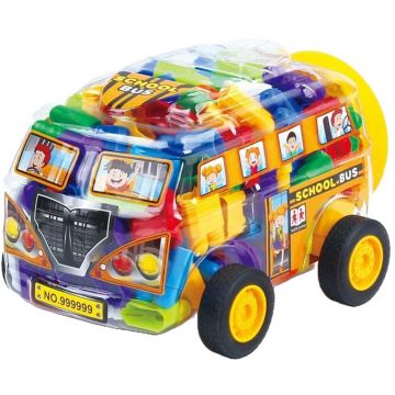Constructor în cutie Raya Toys - Autobuz, 140 de piese