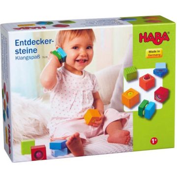 Cuburi colorate din lemn Haba - Efecte acustice, 6 bucăți