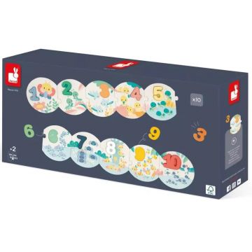 Janod Puzzle educațional din lemn - Primul meu puzzle cu numere
