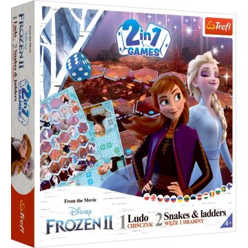 Joc de societate 2 în 1 Frozen II (Ludo/Snakes and Ladders) - pentru copii