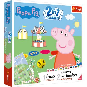 Joc de societate 2 în 1 Peppa Pig (Ludo/Snakes and Ladders) - pentru copii
