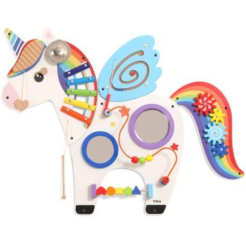 Jucărie din lemn Viga - perete de activități, Unicorn