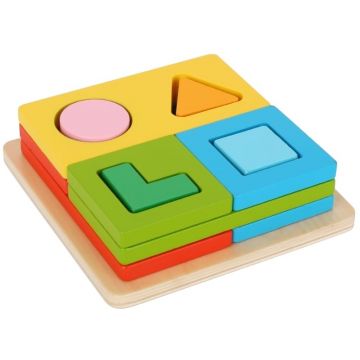 Jucărie educativă  Tooky Toy - Sortator de lemn, Multi-shape