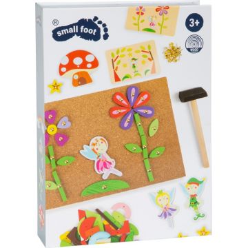 Mozaic din lemn Small Foot - Zâne, cu ciocan